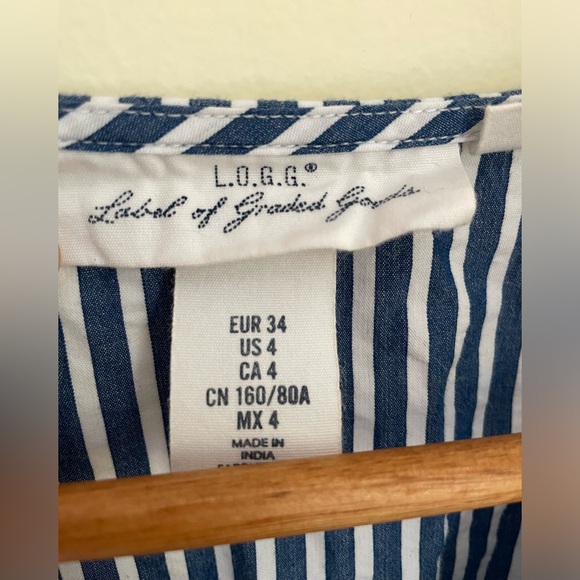 H&M Striped 3/4 length sleeve nautical top - Picture 5 of 6